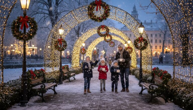 holiday lights and cocoa